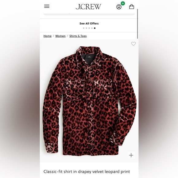 J Crew Classic-Fit Button Up Drapey Pink Velvet Leopard Print Shirt size 12-14 - Picture 10 of 12